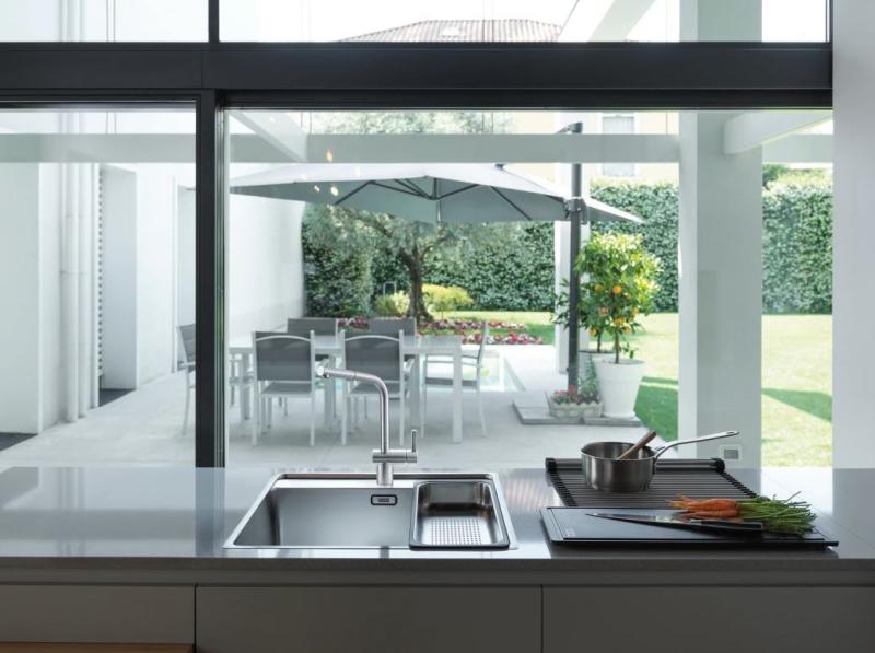 Франке RVS четкан смесител за кухня Atlas Neo с издърпващ се накрайник от неръждаема стомана 115.0521.438