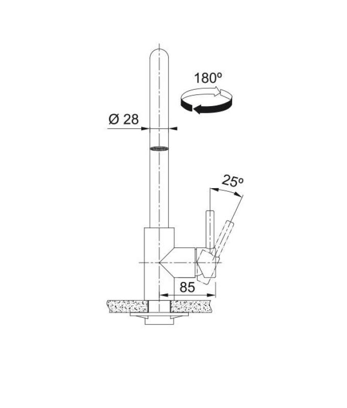 Franke Kubus Кухненски смесител  с издърпващ се ръчен душ, неръждаема стомана 115.0529.207