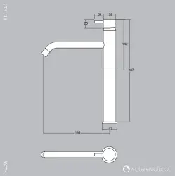 Водна революция Flow смесител за умивалник за мивки PVD четка light gold T115WGE