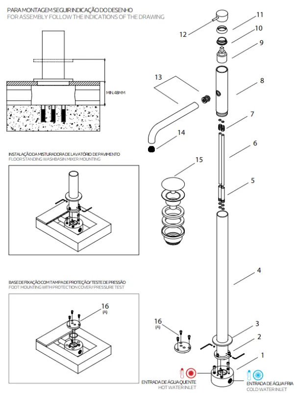 Waterevolution Flow самостоятелен смесител за умивалник от неръждаема стомана T113IE