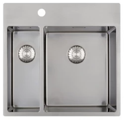 Caressi Иноксова мивка 1,5 с отвор за смесител CAPP1534KR10 B55xL52, плосък монтаж, над и под плота 1208921192