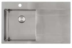 Caressi Иноксова мивка с отцедник вдясно CAPP40ABL B86xL52 плосък монтаж, отгоре и отдолу 1208921295