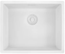 Caressi White Line Бяла кварцова мивка 50cm за плосък монтаж CAGRPP50WH-FL 1208921342