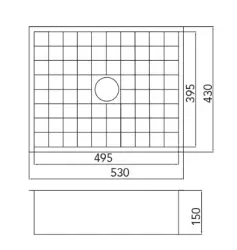 Caressi Cato Керамична мивка на квадрати 50см монтаж под плота CATO5040 1208921379