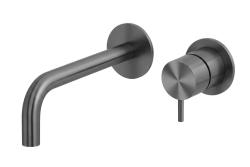 Waterevolution Flow Вграден смесител за умивалник PVD Gun Metal с излив 15 cm T116BME-15