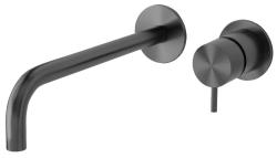 Вграден смесител за умивалник от WaterEvolution Flow PVD Gun Metal с изпускател 25cm T116BME-25