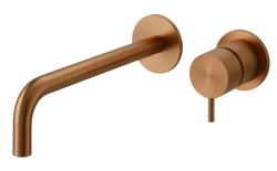 Waterevolution Flow Вграден смесител за умивалник PVD Матиран мед с излив 21 cm T116BCPE-21