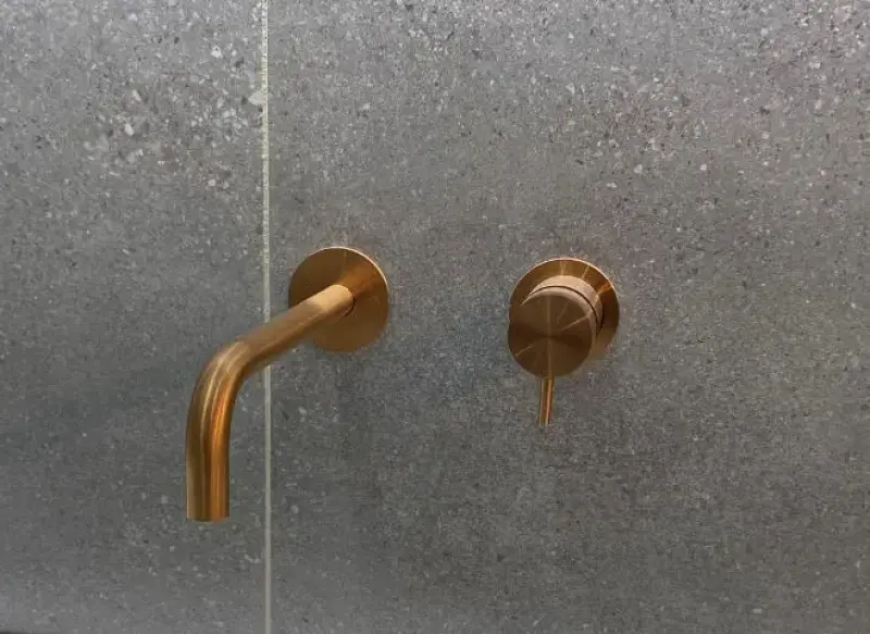 Waterevolution Flow Вграден смесител за умивалник PVD Матиран месинг с излив 25 cm T116CPE-25