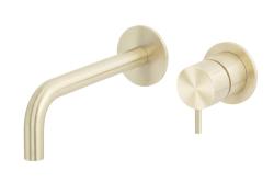 Waterevolution Flow Вграден смесител за умивалник PVD бяло злато с излив 15 cm T116BWGE-15