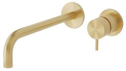 Вграден смесител за мивка от Waterrevolution Flow в PVD Light Gold с дължина на тръбата 25cm T116WGE-25