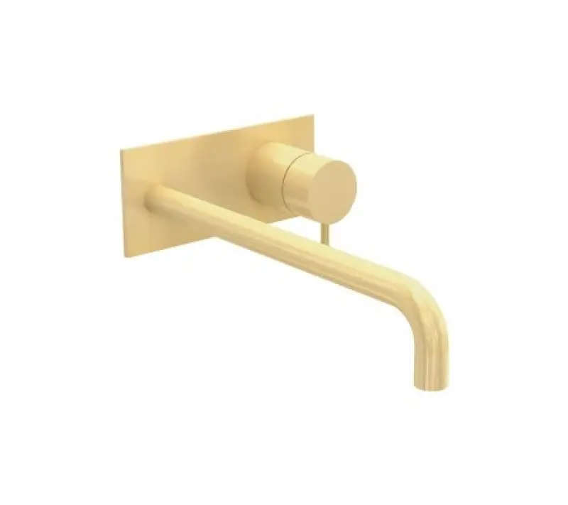 Вграден смесител за мивка Waterrevolution Flow с покритие PVD Light Gold и дължина на излив 21cm T1161WGE-21
