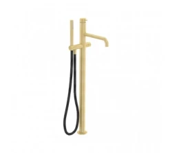 Waterevolution Flow самостоятелен смесител за вана с ръчен душ Light Gold T133WGE