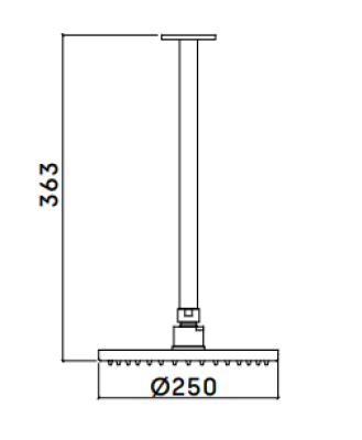 Waterevolution Flow душ 250 мм с таванно свързване, матиран мед T1642CPE