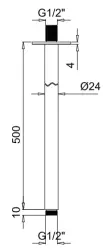 SB Rubinetterie Universale таванен душ ръка кръгла 50cm цвят мат бял 1208946686