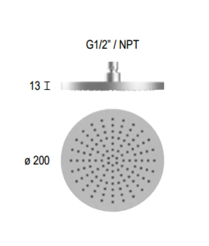 SB Round 316 Душова глава за дъждовен душ 20 см PVD мед 1208946725