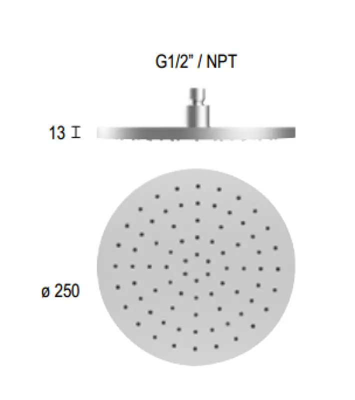 SB Round 316 Душ главна душ пита 25cm напълно неръждаема стомана 1208946731