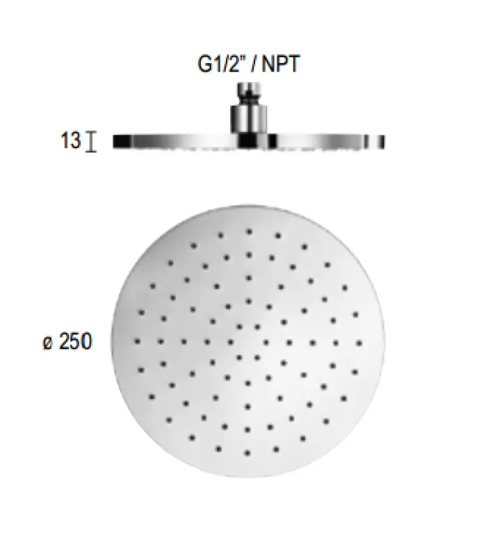SB Rubinetterie Душ глава Eco Air за спестяване на вода 25 см метал мат бяло 1208946741