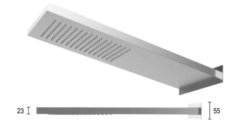 SB Square 316 Душ с дъждовна функция със стенна връзка, основен душ напълно изработен от неръждаема стомана 1208946748