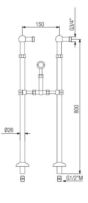 PB Самостоятелен смесител за вана с носталгични силни копчета от неръждаема стомана 6000
