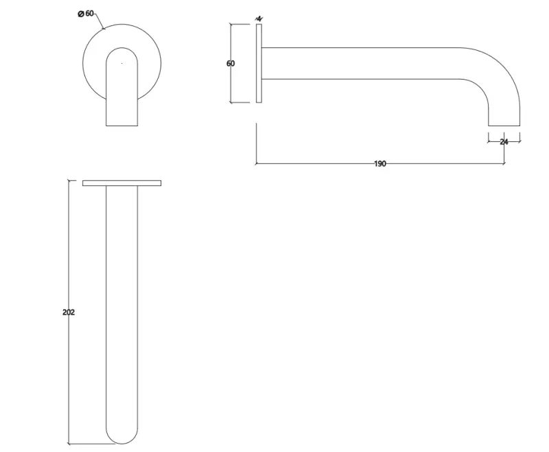 Водна революция Flow изпускател за вана мат бяло T167119BR дължина на изпускателя 19см