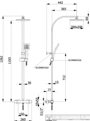 DEMM Душ комбинация с термостат и дъждовна душ глава, хром 1208946966
