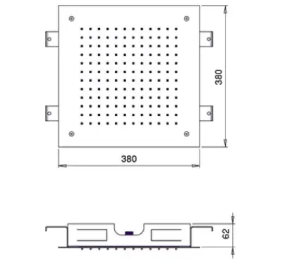 SB Square 316 Вграден душ за дъжд 38x38cm напълно от неръждаема стомана 1208946996
