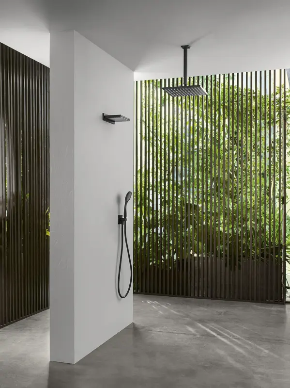 SB Rubinetterie Душ с дъждов ефект Eco Air, спестяващ вода, квадратен, матово черен, 30x30cm 1208947016