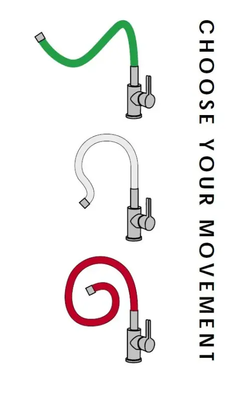 DEMM Кухненски смесител със завъртащ се чучур в хром/черно 1208947023