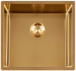 Lorreine 40SP-Gold Luxe Иноксова мивка PVD Gold 40x40 монтаж под, над и на нивото на плота 1208952328