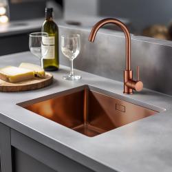 Lorreine 40SP Copper Luxe Иноксова мивка в меден цвят PVD Copper 40x40, монтаж под, над и на нивото на плота 1208952365