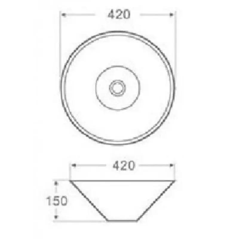 OUTLET Blusani Cera Кръгла мивка 42x42x15 см, бяла BS204405