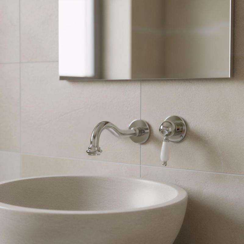 PB носталгичен вграден смесител за умивалник Vintage с 21см изпускател в хром