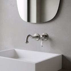 PB носталгичен вграден смесител за умивалник с винтидж изпускателен тръбопровод 21cm от неръждаема стомана