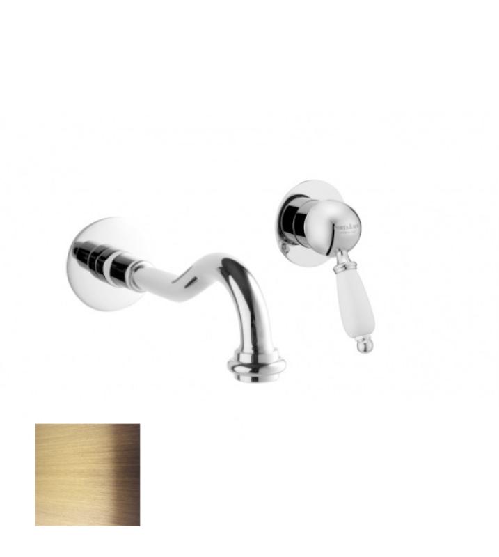 PB носталгичен вграден смесител за мивка Винтидж изпускател 21см Бронз