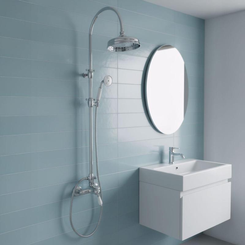 PB Носталгичен комплект за душ с дъждовен душ хром