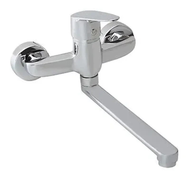 Blusani Кухненски смесител за стена с дълъг чучур27см, хром 1208952918