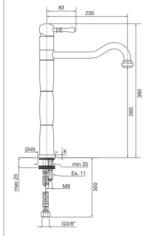 PB Classic Носталгичен смесител/стълб за кухня, Хром 1208952920