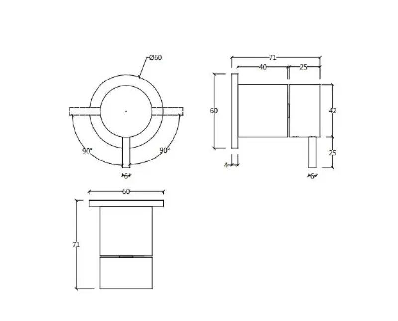 Водна революция Flow за вграждане 2-посочен превключвател с кръгла розетка в цвят пушечно метал T1482S.GME