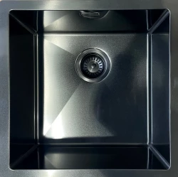 Ausmann Mosel Иноксова мивка в антрацит PVD Gun Metal 40x40, монтаж под, над и на нивото на плота 067106