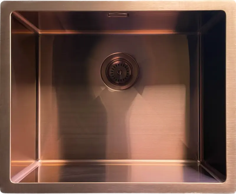 Ausmann Mosel Иноксова мивка в меден цвят PVD Copper 50x40, монтаж под, над и на нивото на плота 080976