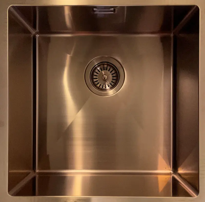 Ausmann Mosel Иноксова мивка в меден цвят PVD Copper 50x40, монтаж под, над и на нивото на плота 080976