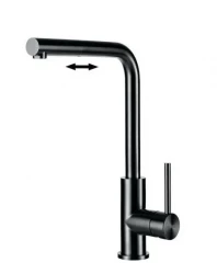 Luxe Tweed gun metal Луксозен смесител за кухня с въртящ и издърпващ се чучур 1208953120