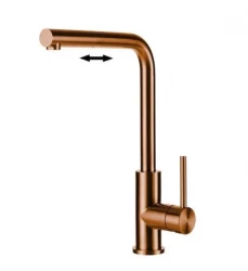 Luxe Tweed PVD copper Луксозен кухненски смесител с въртящ се и издърпващ се чучур, мед 1208953121