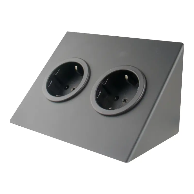 Indux Corner Енергиен стълб за хоризонтален монтаж с 2 контакта с заземителна букса, черен 1208953212