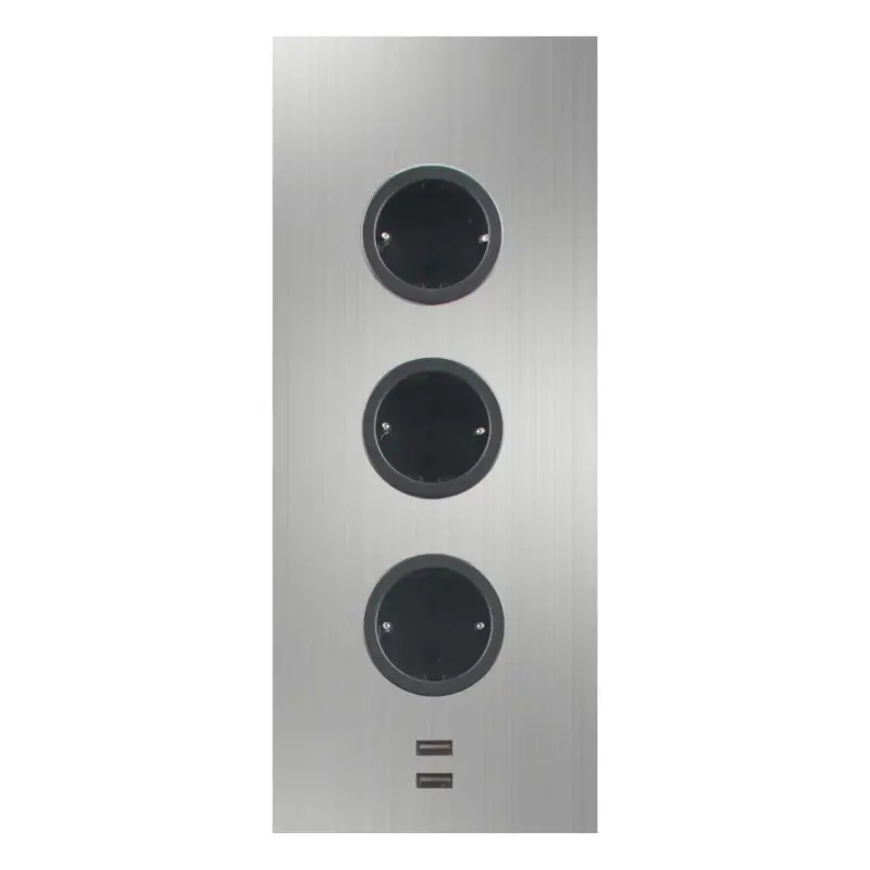 Indux Corner Енергиен стълб с 3 контакта, заземен и двойно USB-A&amp;C зарядно устройство, неръждаема стомана 1208953216