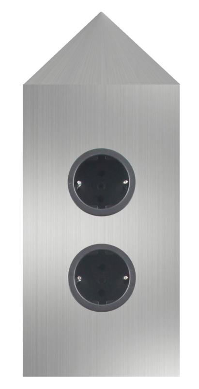 Indux Corner Енергиен стълб с 2 контакта Randaarde Hoek RVS 1208953220