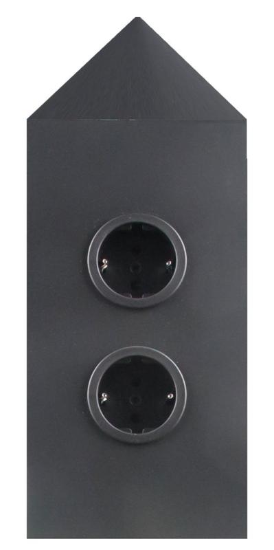 Indux Corner Енергиен стълб с 2 контакта Randaarde Ъгъл Черен 1208953221