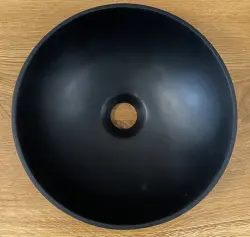 Умивалник Solid S, малък, от Solid Surface, кръгъл, 30 x 30 x 11 см, матово черно, 1208953271