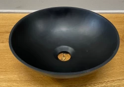 Умивалник Solid S, малък, от Solid Surface, кръгъл, 30 x 30 x 11 см, матово черно, 1208953271