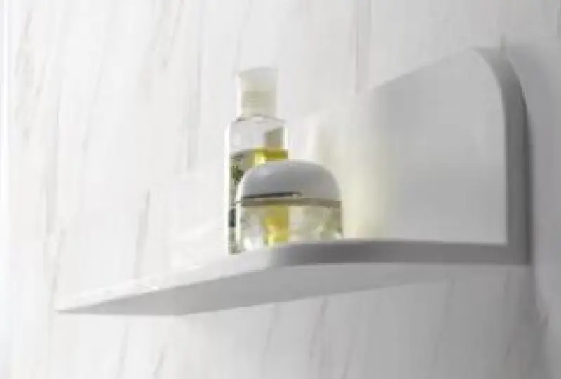 Solid-S Planchet Дървена душ кошница, матово бяла, 120x12 см, от твърда повърхност, с прикрити крепежни елементи 1208953449